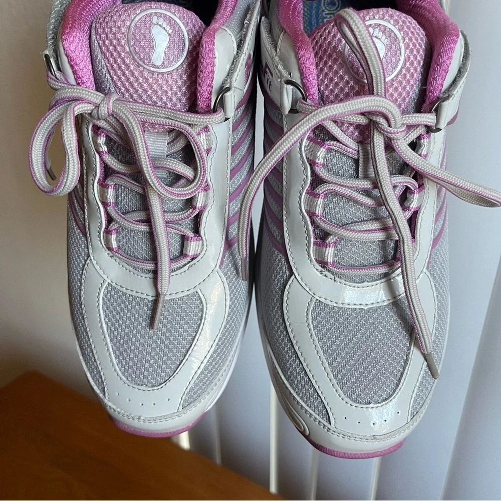 Orthofeet BioFit Verve 973 Tie-Less Comfort Sneakers Pink/Gray Size 10 Wide